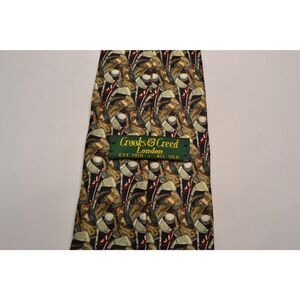 Crooks & Creed London Men's Green Silk Golf Tie